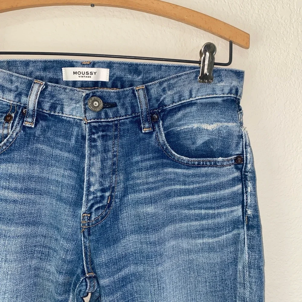 🎈Moussy Vintage Glendele Light Wash Distressed Zipper Fly Skinny Jeans! - Picture 1 of 13